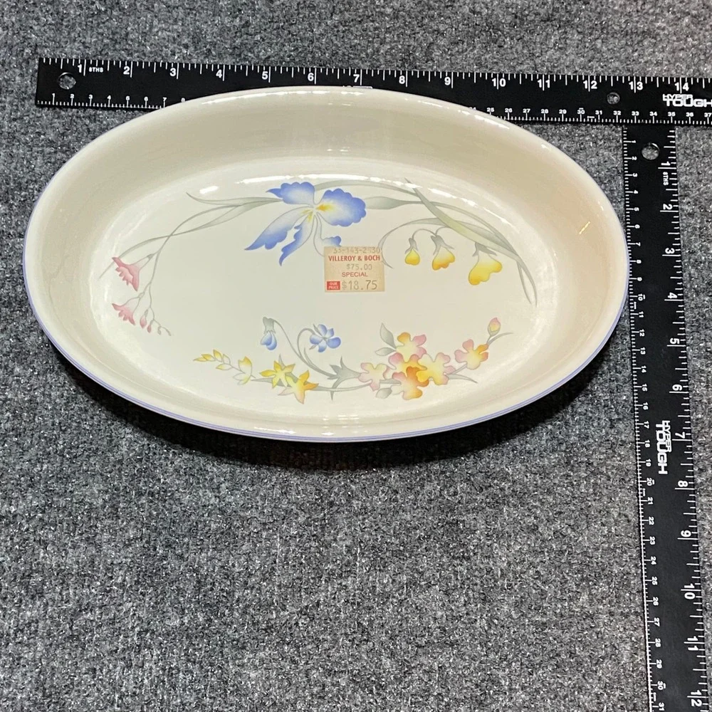 Villeroy & Boch Riviera Vilbofour Oval Baker Porcelain Floral Baking Dish 12 in
